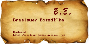 Breslauer Bozsóka névjegykártya